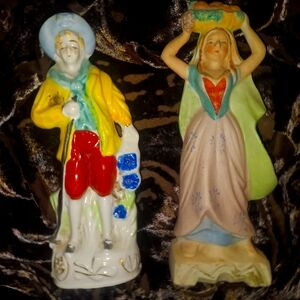 Pair of Hand painted Figurines AA-192055 Vintage Japan